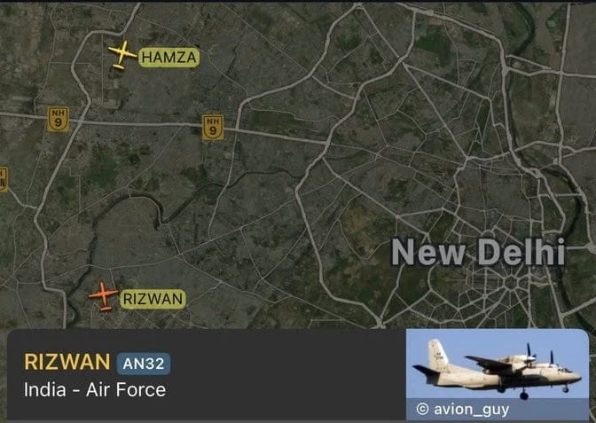 Two IAF An-32 Aircraft Spotted Flying with "Dhurandhar" Call Signs 'Rizwan' and 'Hamza'